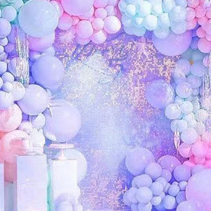 Iridescent Rainbow Shimmer Sequin Wall Panel Wedding Backdrop Party Background Photo Booth Glam Birthday Supplier Clear Grid SFX