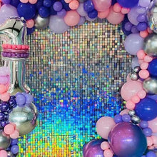 Iridescent Rainbow Shimmer Sequin Wall Panel Wedding Backdrop Party Background Photo Booth Glam Birthday Supplier Clear Grid SFX