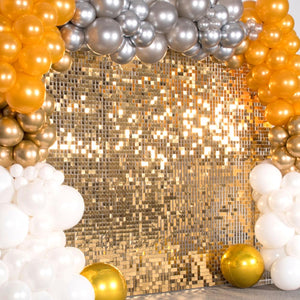 Light Gold Shimmer Sequin Wall Panel Sparkle  Metallic Active Spangle Art Decor Backdrops Photo Party Event Marketing Venue show