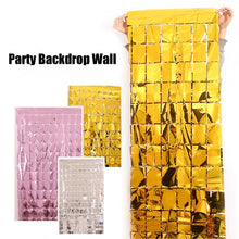 Gold Rain Curtain Party Background Birthday Party Decor Shimmer Wall Backdrop Wedding Decorations Foil Sequin Wall Background