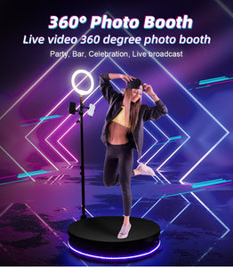 Hot Sale 360 Camera Booth Automatic Slow Motion 360 Spin Photo Booth with Rotating Stand and Selfie Light Flight Case Package