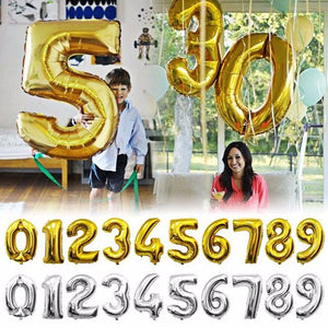 16 Inch Number Foil Balloons Digit air Ballons Birthday Party Wedding Decor Air Baloons Event Party Supplies - Kesheng special effect equipment