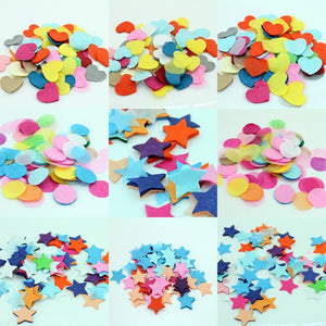 100Packs X 10g  Star / Round / Love Heart  Multi-Coloured Tissue Paper Confetti Rainbow Favors Colourful Wedding Decorations - Kesheng special effect equipment