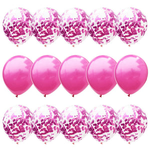 15pcs Mix Confetti Latex Balloons Hot Pink Blue Rose Gold for Baby Shower Happy Birthday Party Decorations Wedding Balloons - Kesheng special effect equipment