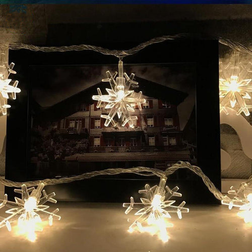 Snowflake Led String Lights LED Garland Wedding Fairy Lights Battery Operated Wedding Supplies DIY Christmas Party Decorations - Kesheng special effect equipment