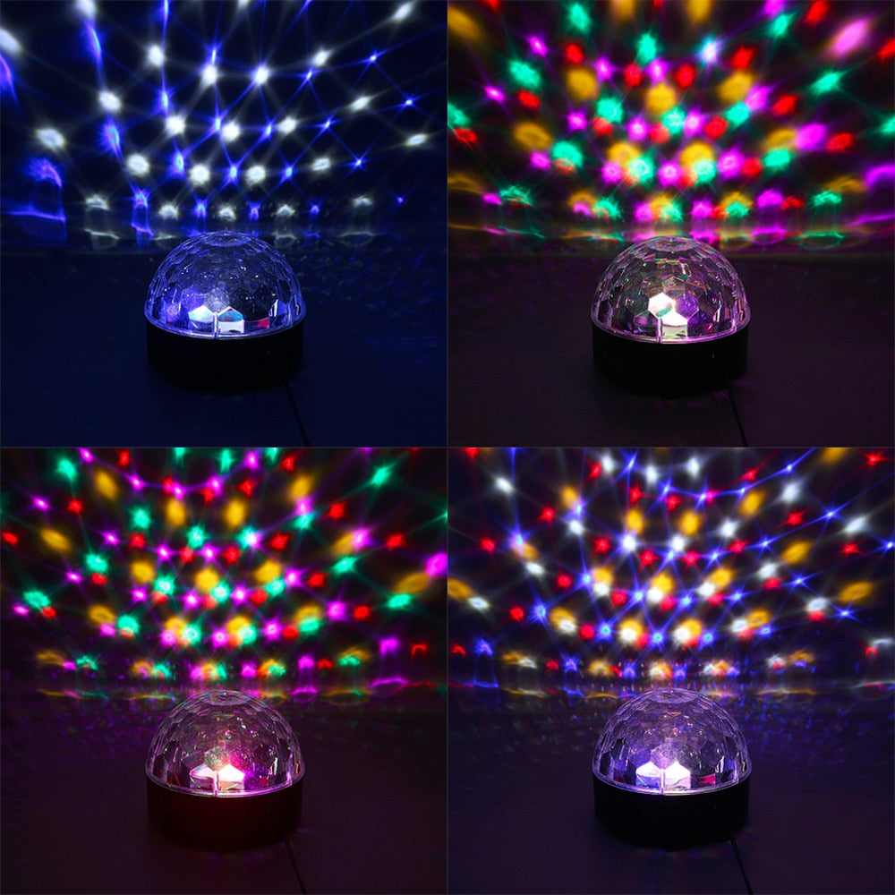 1pc 2017 NEW RGB LED Crystal Magic Ball Stage Effect Lighting Lamp Party Disco Club DJ Bar Light Show 100-240V US Plug - Kesheng special effect equipment