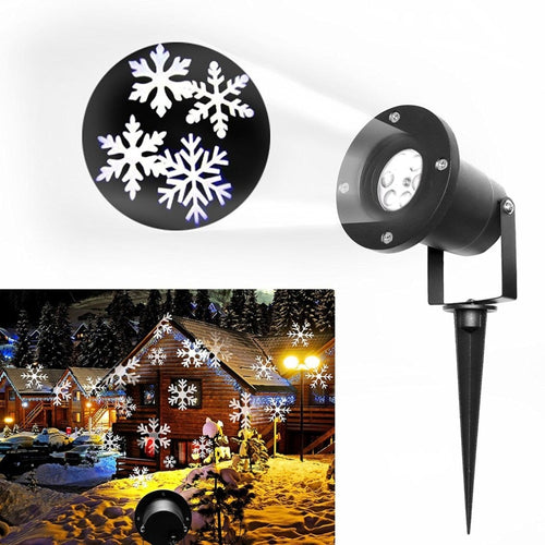 LED Lights Christmas Projection Lamp Aluminum Shell LED Landscape Projector Snowflake Pattern Landscape US EU UK Plug - Kesheng special effect equipment