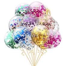 5pcs 12inch Confetti Balloons Clear Latex Balloon for Wedding Decoration Happy Birthday Baby Shower Party Supplies - Kesheng special effect equipment