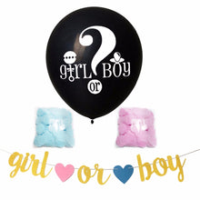 36 Inch Black Round Confetti Latex Balloon Boy or Girl Gender Reveal Party Balloon Giant Balloon With Pink Blue Confetti - Kesheng special effect equipment