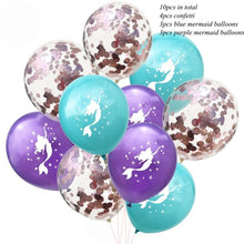 10PCS Cartoon Mermaid Balloons Confetti Air Ballons Wedding Ballons Kids Birthday Party Decorations Baby Shower Supplies - Kesheng special effect equipment