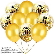 10PCS 12inch 1st Birthday Confetti Balloons Inflatable Air Balloon 18/30/40/50th Baby Shower Birthday Party Decoration Supplies - Kesheng special effect equipment