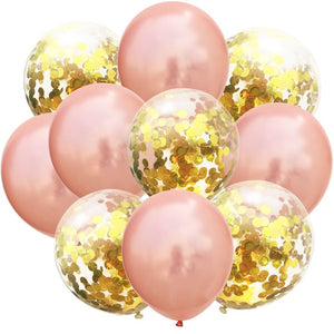 10pcs Blue Pink Gold Confetti Latex Balloons 12 Inches Party Balloons for Baby Shower Birthday Bridal Shower Wedding Decorations - Kesheng special effect equipment