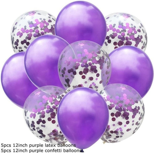 10PCS/Lot 12inch Confetti Air Balloons Happy Birthday Party Balloons Helium Balloon Decorations Wedding Ballons Party Supplies - Kesheng special effect equipment