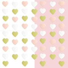 1PC 2.2M Lovely Pink Heart Paper Garlands DIY Bunting Banner Wedding Wall Decor Birthday Party Supplies Girls Bedroom Decoration - Kesheng special effect equipment