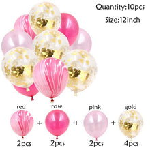 10PCS 12inch Colorful Multi Latex Confetti Air Balloons Inflatable Ball Helium Balloon Happy Birthday Wedding Party Decorations - Kesheng special effect equipment
