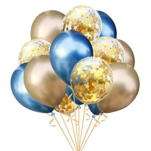15Pcs Mixed Metallic Latex Balloon Gold Confetti Balloons Birthday Party Decoration Air Ball Baby Birthday Wedding Party Decor - Kesheng special effect equipment