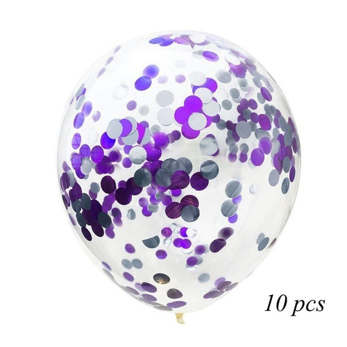 10Pcs Confetti Latex Balloon12inch Balloon Romantic Wedding Decoration Gold Foam Clear Confetti Balloons Birthday Party Supplies - Kesheng special effect equipment