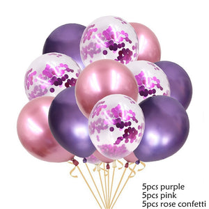 15PCS 12inch Metallic Colors Latex Balloons Confetti Air Balloons Inflatable Ball For Wedding Birthday Party Decoration Supplies - Kesheng special effect equipment