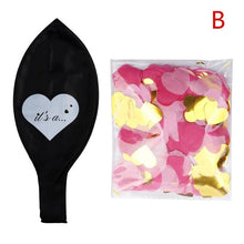 36inch Black Gender Reveal Balloon "It's a...." Helium Latex Balloon with Love Heart Confetti Baby Shower Decorations - Kesheng special effect equipment