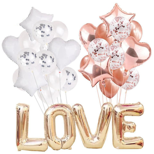 14pcs Creative Multi Confetti Air Balloons Happy Birthday Party Helium Balloon Decorations Wedding Festival Balon Party Supplies - Kesheng special effect equipment