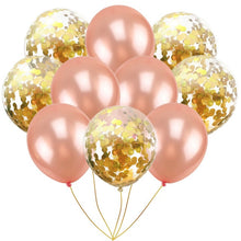 10pcs Mix Rose Gold Confetti Latex Balloons Pink 12 Inches Party Balloons for Baby Shower Bridal Shower Wedding Decorations - Kesheng special effect equipment