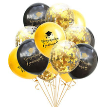 15pcs Mix Confetti Latex Balloons Rose Gold Black Congratulate Graduate Helium Balloons Kids Graduation Party Decoration 12 inch - Kesheng special effect equipment