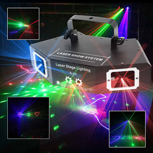 Stage Laser Light Beam DMX 4 Len Red Green Blue DJ Stage Lighting Effect for Party Club Bar Dance Show Laser Lighting - Kesheng special effect equipment