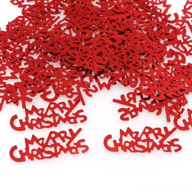 15g Sliver Red MerryChristmas HappyNewYear Confetti Birthday Wedding Party Danger Sign Mark Table Scatters Decorations Sprinkles - Kesheng special effect equipment