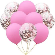 10pcs 12inches Rose Gold Confetti Colorful Latex Balloons Pink Party Balloons for Baby Shower Bridal Shower Wedding Decorations - Kesheng special effect equipment