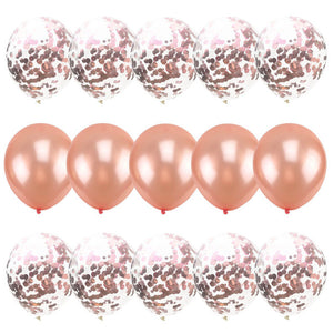 15pcs/set Rose Gold Confetti Balloons Transparent Latex Balloons for Wedding Decoration Birthday Party Baby Shower Decor Supply - Kesheng special effect equipment