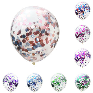 5pcs 12inch Double Color Clear Confetti Balloons Birthday Party Decorations Adults Wedding Decoration Globos Inflatable Ballons - Kesheng special effect equipment