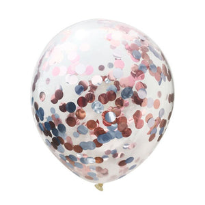 5pcs 12inch Double Color Clear Confetti Balloons Birthday Party Decorations Adults Wedding Decoration Globos Inflatable Ballons - Kesheng special effect equipment