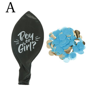 36 Inch Boy Or Girl Gender Reveal Party Balloon Black Round Confetti Latex Balloon Giant Balloon With Pink Blue Gold Confetti - Kesheng special effect equipment