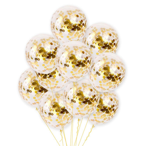 1pcs confetti huge balloon 18inch transparent latex balloon with gold and silver confetti for wedding party birthday decoration - Kesheng special effect equipment