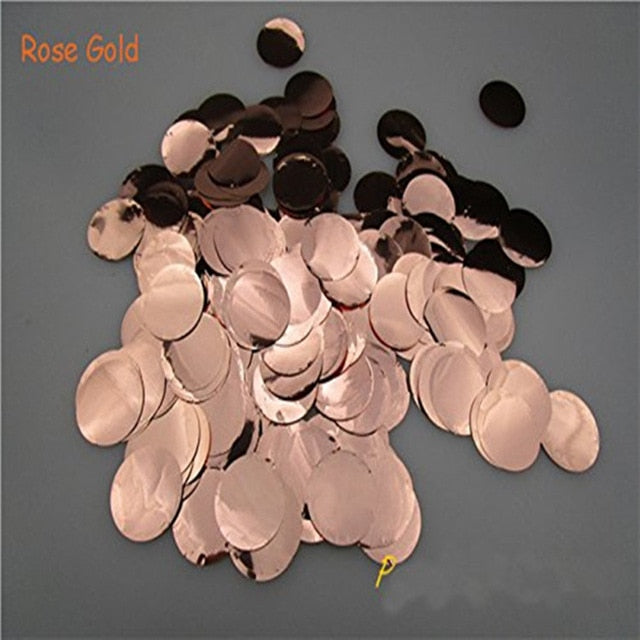 1inch=2.5CM Rose Gold Round Heart Foil Confetti 1kg/bag Wedding Birthday Balloon Paper confetti Supplies Event Party Decoration - Kesheng special effect equipment