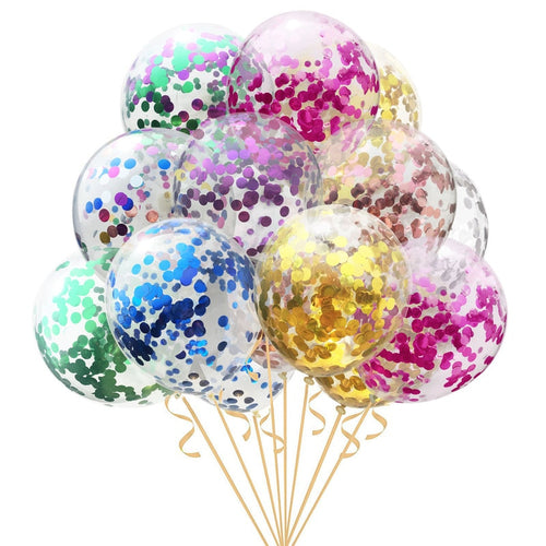 5pcs/lot 12inches Transparent Confetti Latex Balloons Clear Balloon For Wedding Birthday Party Baby Shower Decoration Supplies - Kesheng special effect equipment