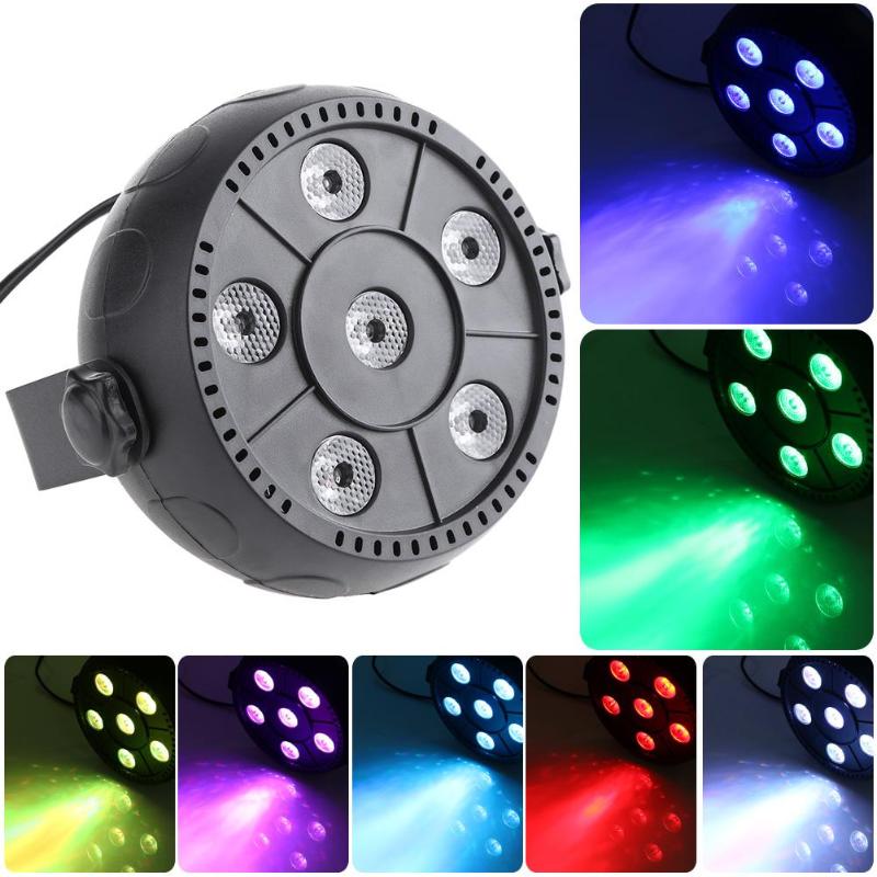 AC 90-240V Voice-activated Mini RGB 6LED PAR Stage Light Indoor Disco Lamp EU Plug for Family Party KTV box Square - Kesheng special effect equipment