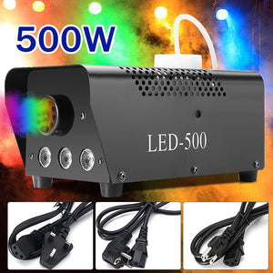 500W Fog Smoke Machine Disco Light LED Remote Control Christmas DJ Party Stage Light Christmas Decoration RGB Smoke Projector - Kesheng special effect equipment