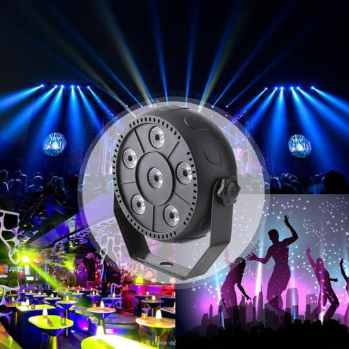 AC 90-240V Voice-activated Mini RGB 6LED PAR Stage Light Indoor Disco Lamp Home Party Stage Lamp Holiday Lighting EU Plug - Kesheng special effect equipment