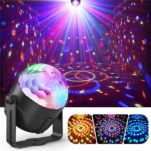 Sound Activated Disco Lights Rotating Ball Lights 3W RGB LED Stage Lights For Christmas Home KTV Xmas Wedding Show Pub D - Kesheng special effect equipment