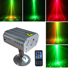 Mini R&G 24 Patterns Laser Projector lights Sound Activated Dance Disco Bar Family Party Holiday Xmas Stage Lighting Effect - Kesheng special effect equipment