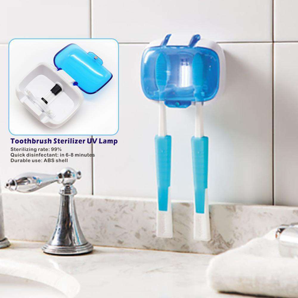 Toothbrush Holder Sterilizer For 2 Teeth Brushes UV Lamp Disinfection Box Wall-Mounted Toothbrush Holder Health Dental Care - Kesheng special effect equipment